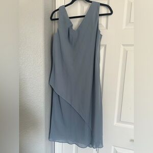 Elegant Blue Sleeveless Dress with cover 14
